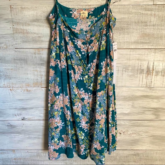 O’Neill Floral Green Button Front Dress. NWT - Picture 2 of 16